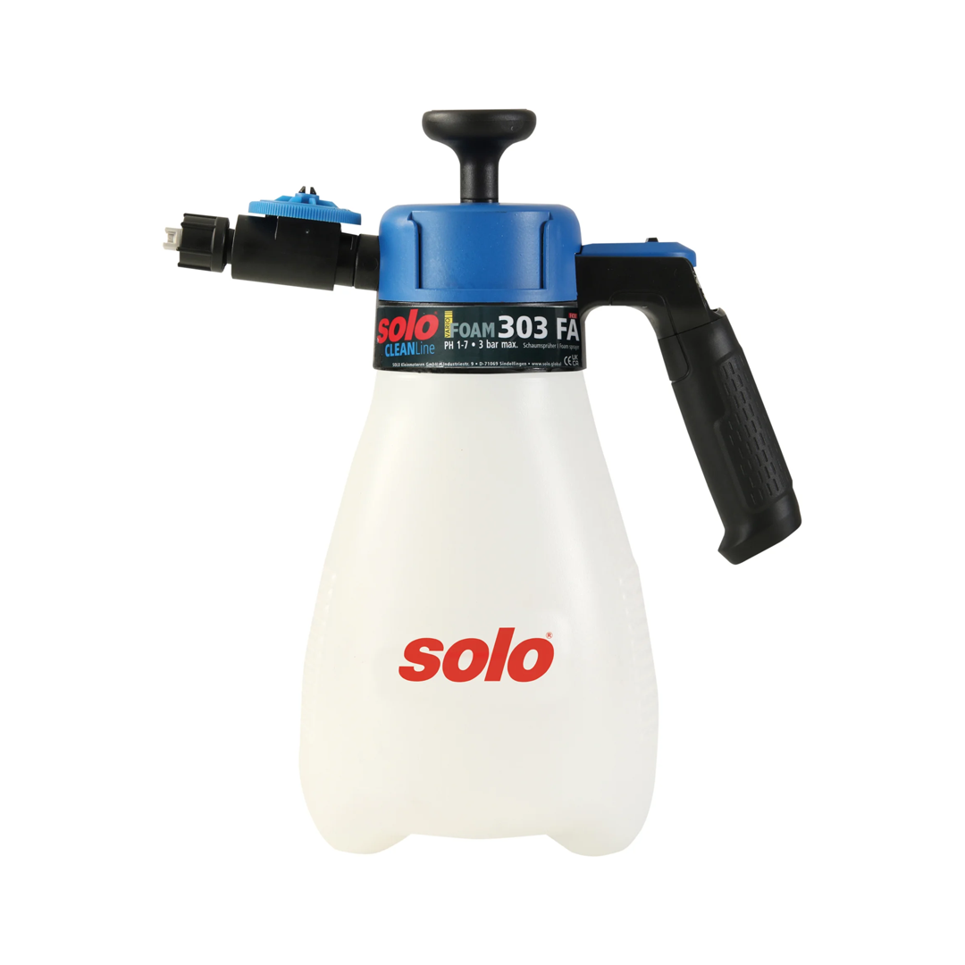 Solo Schaumsprüher 303 FA, 1,25 Liter Handdruckspritze Mit Verstellbarer Duese Der Schaumstaerke Sauer Ph Wert 1 7